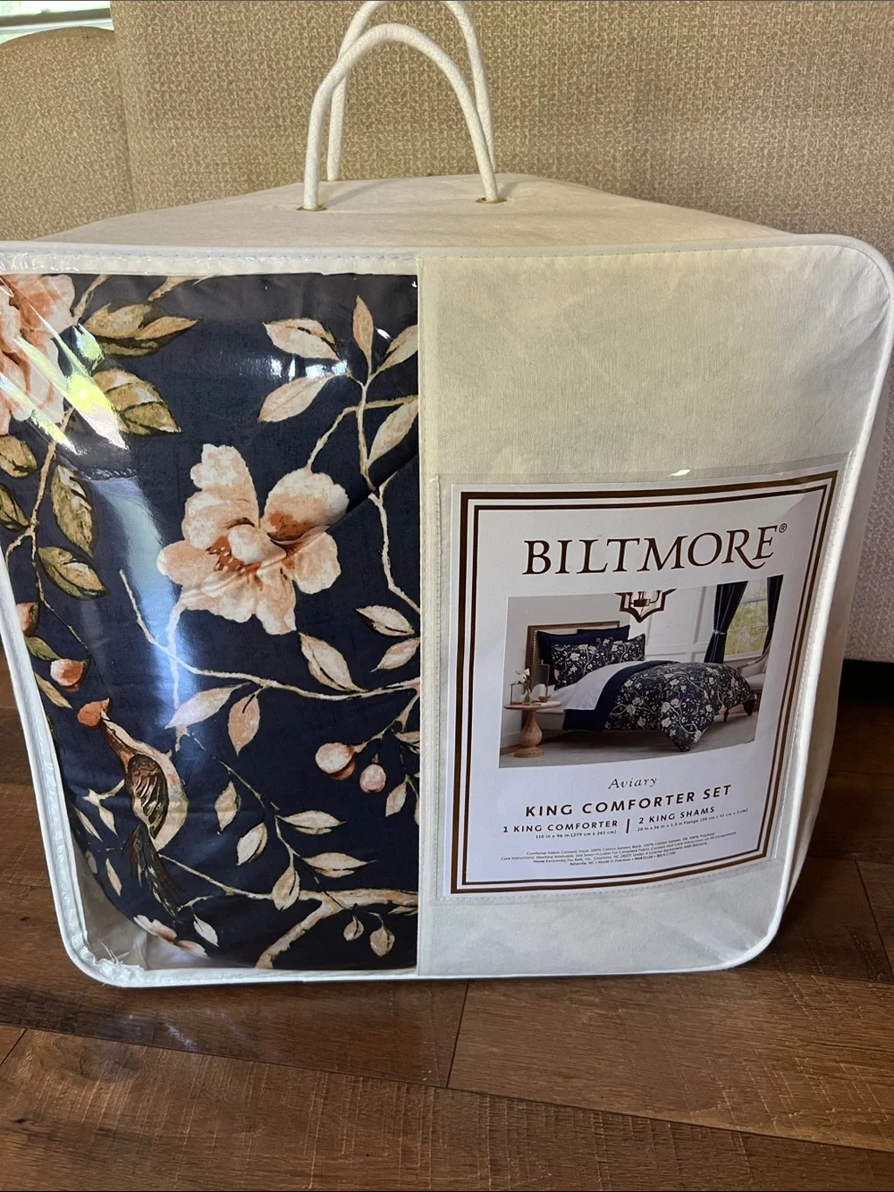 Biltmore Navy Floral & Bird Comforter